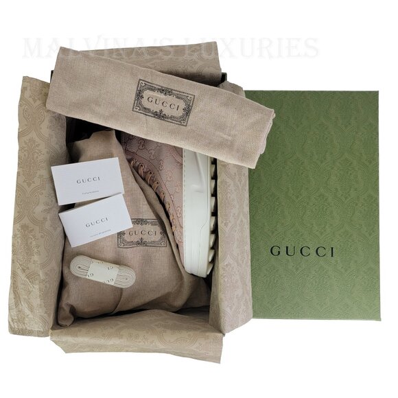 GUCCI SNEAKERS TENNIS 1977 GG SUPREME LOGO CANVAS SHOES  sz 39.5 9.5 US - Picture 13 of 14